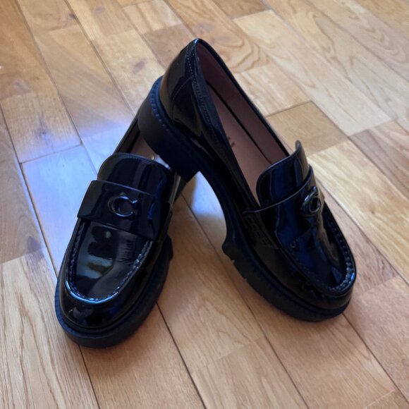 Coach Leah Loafers in Black Patent - Picture 2 of 7